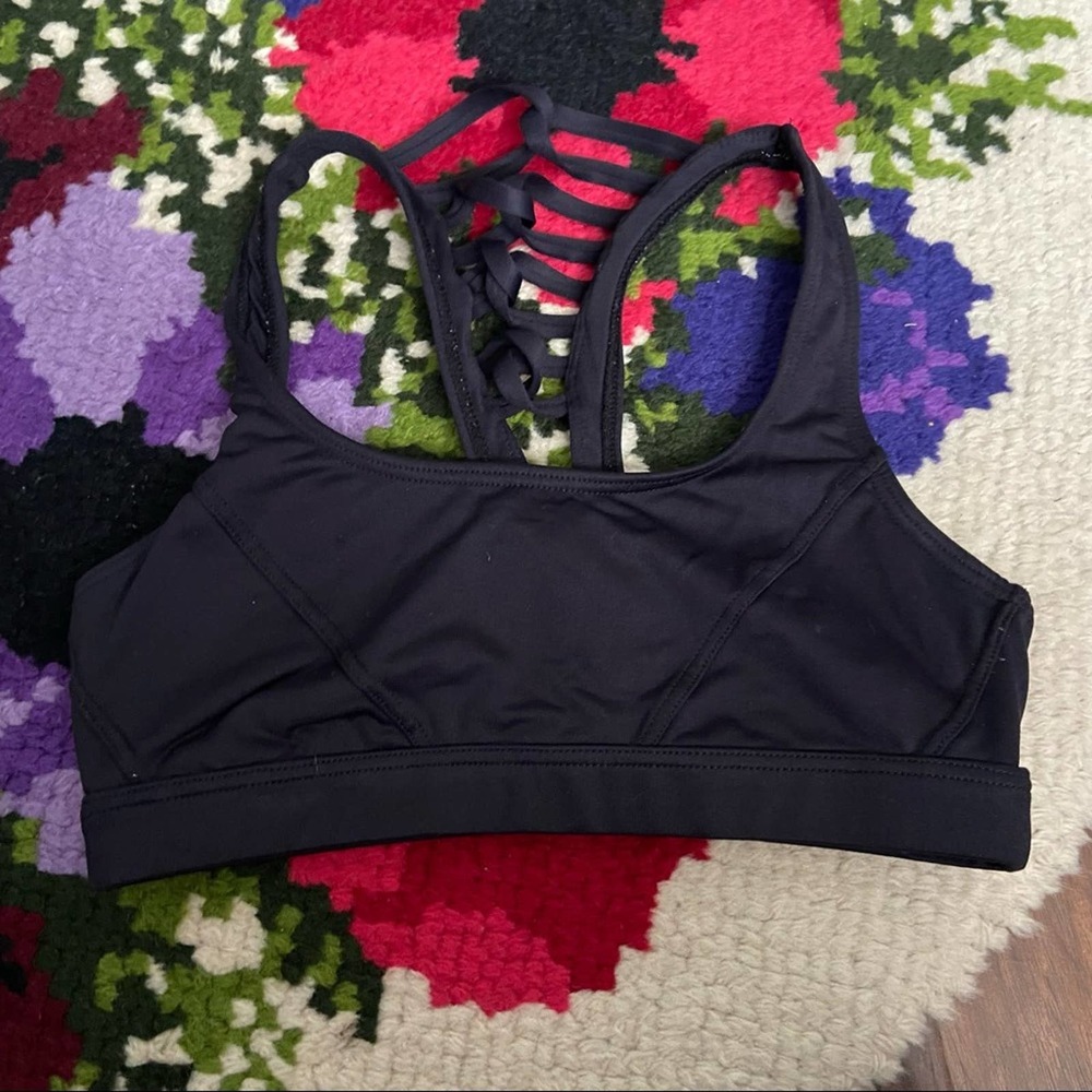 Xinki Black Strappy Racerback Sports Bra Size M